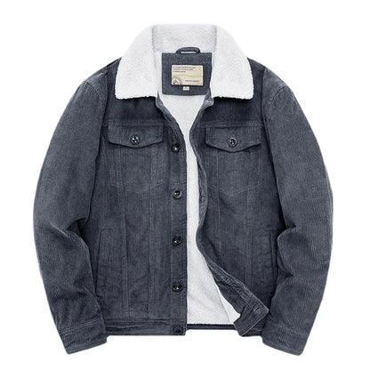 Levanor – Men’S Corduroy Jacket with Shearling Collar