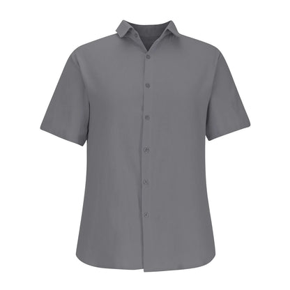 Men'S Big & Tall Linen T-Shirt, Mens Casual Cotton Button-Down Shirts Summer Short Sleeve Beach Tshirt for Men