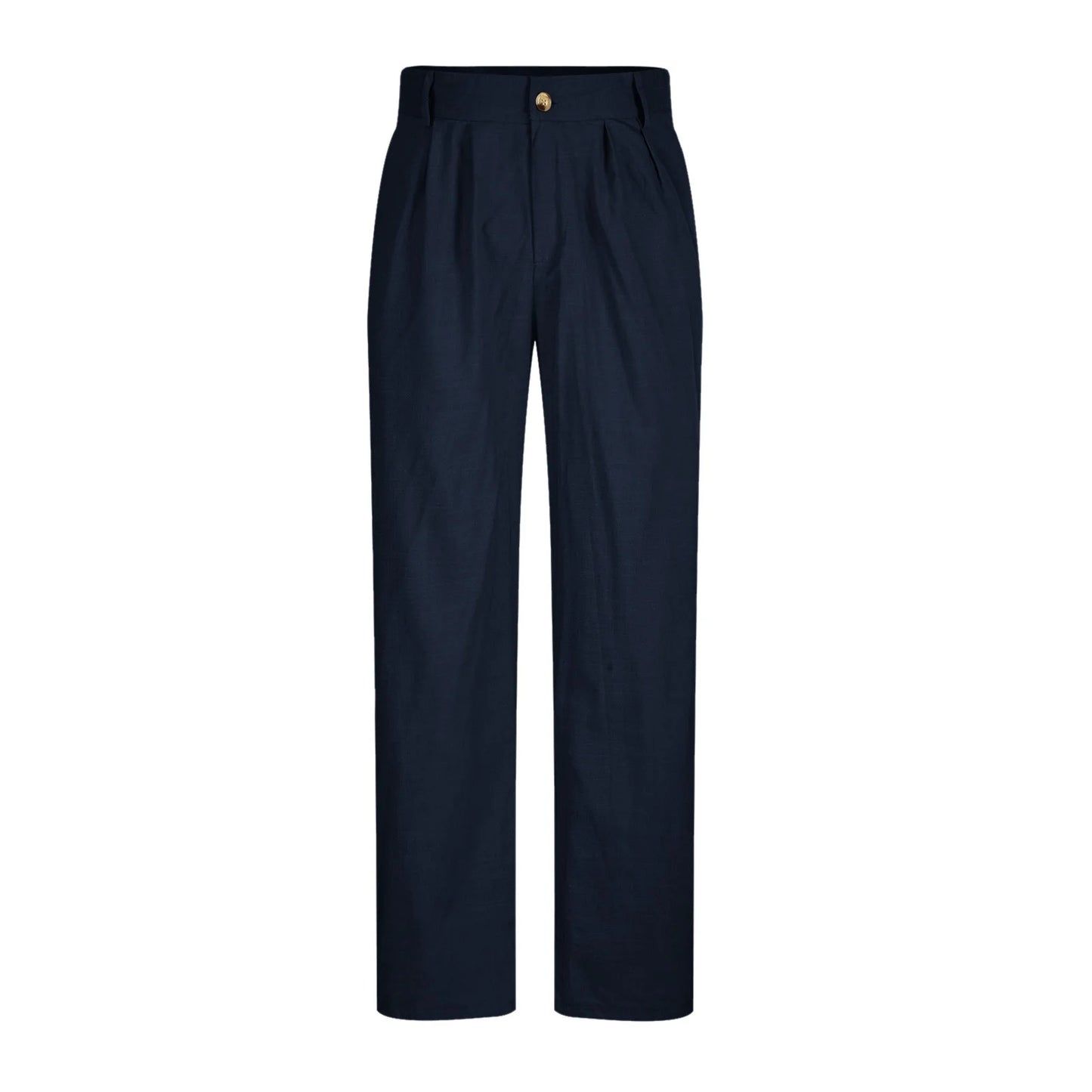 Cotton Linen Pants for Men Pleated Front Trouser Straight Leg Suit Trousers Solid Color Office Trouser Lightweight Linen Pant