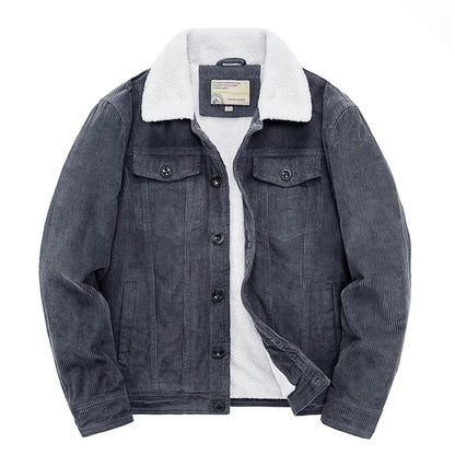 Levanor – Men’S Corduroy Jacket with Shearling Collar