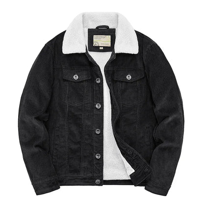 Levanor – Men’S Corduroy Jacket with Shearling Collar