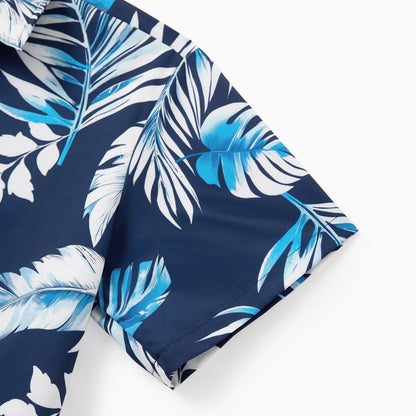 Mens Shirts Short-Sleeve Button-Up Dress Shirts Tropical Casual Beach Shirts for Men Couple Matching Outfits
