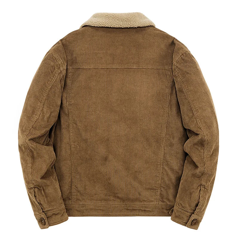 Levanor – Men’S Corduroy Jacket with Shearling Collar