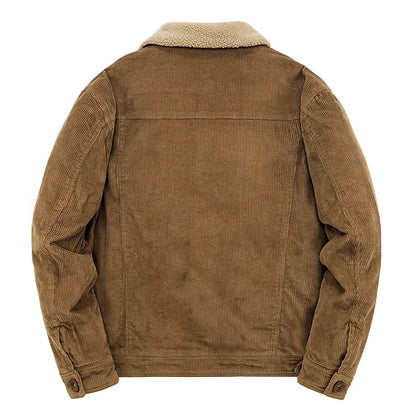 Levanor – Men’S Corduroy Jacket with Shearling Collar