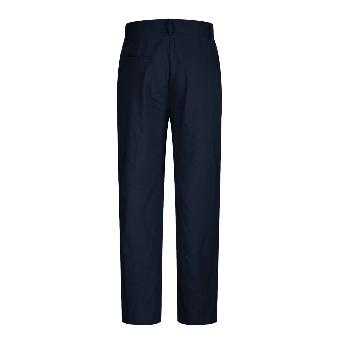 Cotton Linen Pants for Men Pleated Front Trouser Straight Leg Suit Trousers Solid Color Office Trouser Lightweight Linen Pant