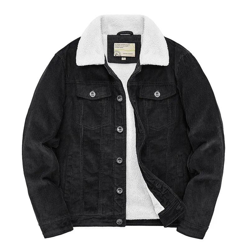 Levanor – Men’S Corduroy Jacket with Shearling Collar
