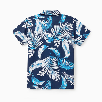 Mens Shirts Short-Sleeve Button-Up Dress Shirts Tropical Casual Beach Shirts for Men Couple Matching Outfits