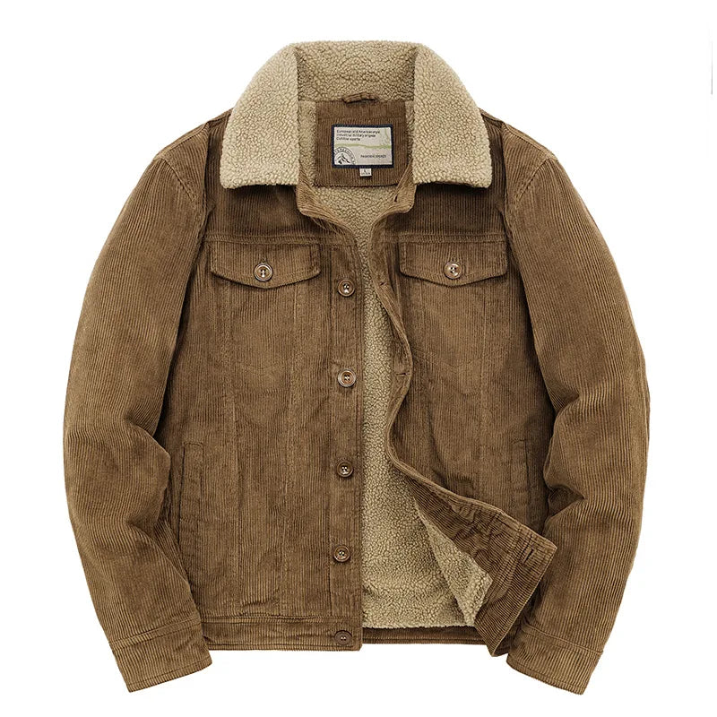 Levanor – Men’S Corduroy Jacket with Shearling Collar