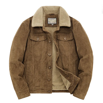 Levanor – Men’S Corduroy Jacket with Shearling Collar